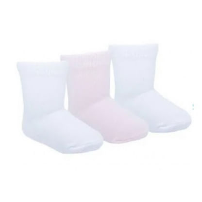 MEIA LISA CANO ALTO - FEMININ O-  3 PARES - TAMANHO 00 AO 15 # 0008799 - PIMPOLHO