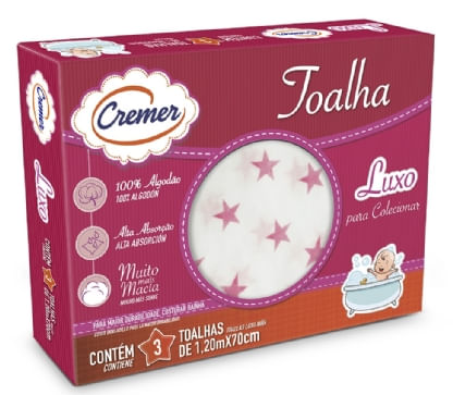 TOALHA LUXO MF ESTAMPADA FEMININA - 3 UNIDADES # 332902 - CREMER