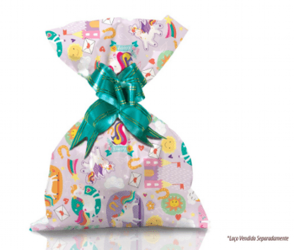 SAQUINHO PARA PRESENTE 25X35 - 50 UNIDADES - UNICÓRNIOS BABY # 1220-188 - GALA PAIS & FILHOS
