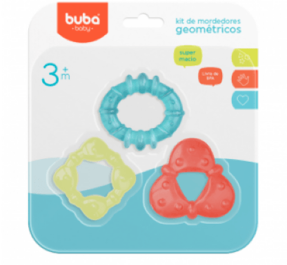 KIT MORDEDORES GEOMÉTRICOS - 3 UNIDADES # 7228 - BUBA