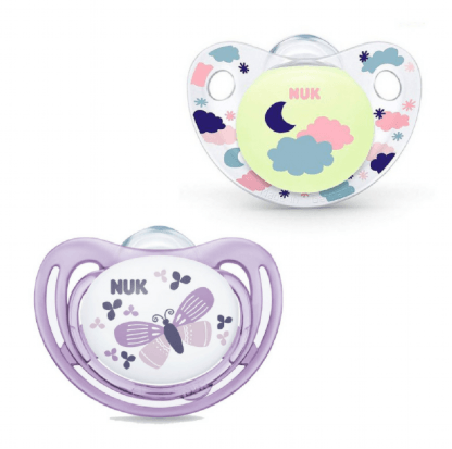 KIT CHUPETAS DIA E NOITE SOFT - GIRL - SILICONE - TAMANHO 2 - 2 UNIDADES # PA7331-2G - NUK