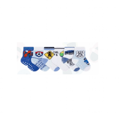 KIT MEIA ANTIDERRAPANTE - 6 PARES - TAMANHO 9 A 18 MESES # 003 - VIVANT