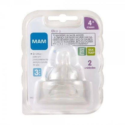 BICO 3 PARA MAMADEIRA - FLUXO RÁPIDO - 2 PEÇAS - 4+ MESES # B100320/1013 - MAM BEBE SAUDE