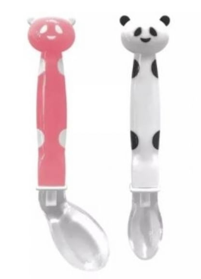 KIT COLHER PANDINHA  EM SILICONE - COM 2 PEÇAS # 08233 - BUBA