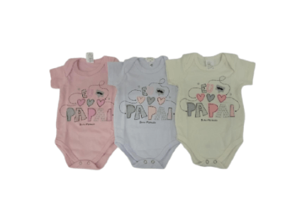 KIT BODY MANGA CURTA  3 UNIDADES - TAMANHO RN AO G # PE6875K - BICHO MOLHADO