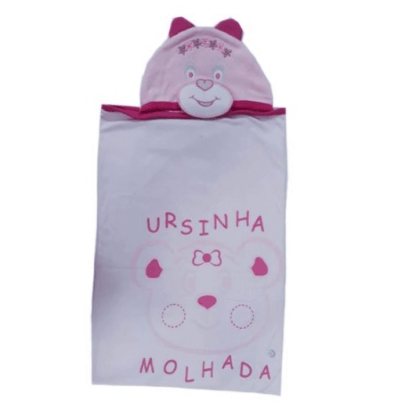 TOALHA COM CAPUZ BORDADA E ESTAMPADA # 1520K - BICHO MOLHADO