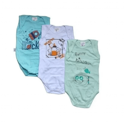 KIT BODY REGATA - 3 UNIDADES - TAMANHO P AO G # 301348 - MAFESSONI