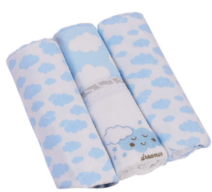 KIT CUEIRO 80X80CM ROLINHOS - ALVINHA - 3 UNIDADES # 5934 - MINASREY