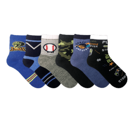 MEIA JUVENIL COLOR -  6 PARES  # 0594 - DELOS (YOU)