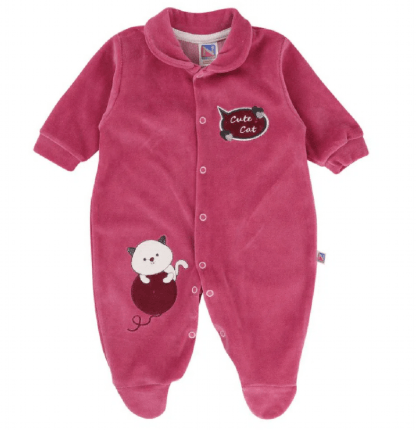 MACACÃO LONGO DE PLUSH NANOCUTE - TAMANHO RN AO M - GATA # 1220086 - BABY BEST