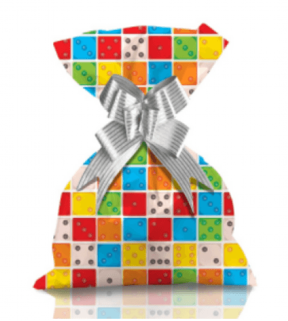 SAQUINHO PARA PRESENTE 35X53 COM 50 - DADINHOS # 1221-196 - GALA PAIS & FILHOS