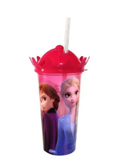 COPO COM CANUDO COROA FROZEN 500ML # 8175 - PLASUTIL