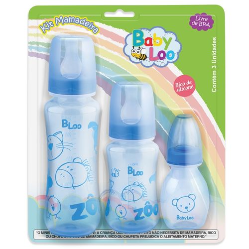 KIT MAMADEIRA CINTURADA COLOR - 240ML -140ML - 60ML # 00181 - A.M.(BABY LOO)