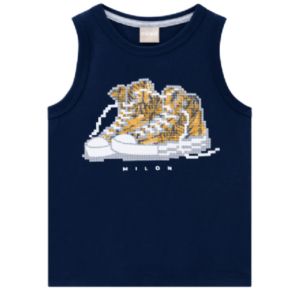 CAMISETA REGATA - MASCULINO - TAMANHO 4 AO 8 # 13285 - MILON