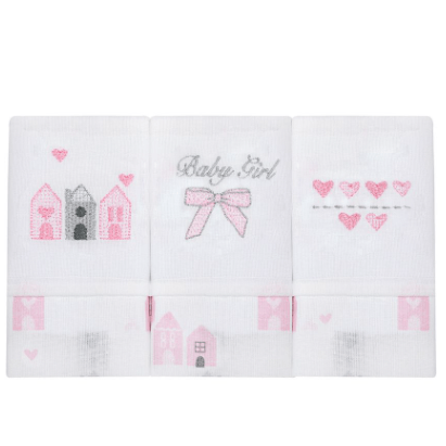 PANINHO DE BOCA BORDADO COM FAIXA COMPOSÊ - 40X37CM - CASINHA - 3 PEÇAS # 35051609 - PAPI