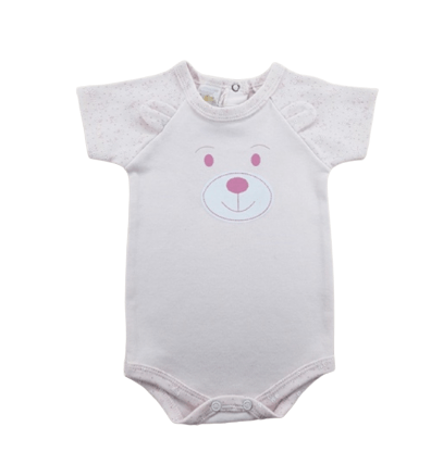 KIT BODY MANGA CURTA RAGLAN COM ORELHINHAS URSO - FEMININO - 3 UNIDADES - TAMANHO RN AO G # 2116R