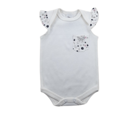 BODY REGATA COM BABADINHO NO BOLSO COM TIARA - 3 UNIDADES - TAMANHO RN AO G # 5225 - LE & MA