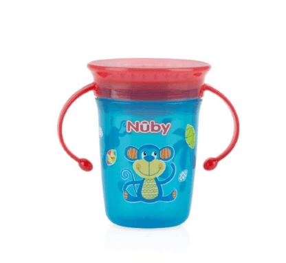 COPO DECORADO COM ALÇA 360 GRAUS - 240ML # NB10410 - NUBY (CAJOVIL)