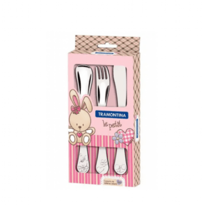 CONJUNTO TALHERES INOX INFANTIL - COM 3 PEÇAS # 66973/005 - TRAMONTINA