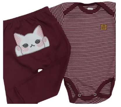 CONJUNTO CULOTE BORD. GATINHA  # 722058 - BABY BEST