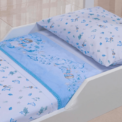 JOGO DE LENÇOL COM ELASTICO PARA MINI CAMA -  3 PEÇAS - BABY JOY # 380120 - INCOMFRAL