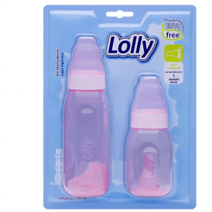 KIT MAMADEIRA COM 2 PEÇAS  - 120ML + 220ML # 3770-01-F - LOLLY BABY