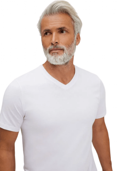 CAMISETA MEIA MALHA -  MASCULINO -  DECOTE  V WORLD - TAMANHO P AO XXG # 022BN0A00S - HERING