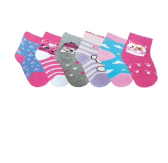 MEIA ANTIDERRAPANTE COLORS COM 6 PARES - TAMANHO BB # 2284 - DELOS (YOU)