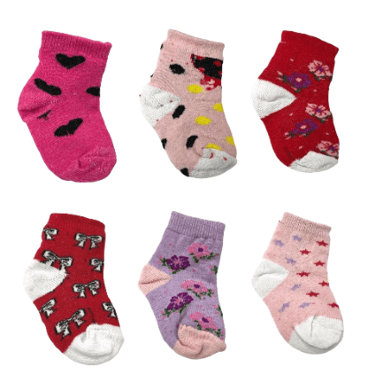 KIT MEIA PRIMAVERA - 6 PARES  - TAMANHO 0-2 MESES # 009 - VIVANT