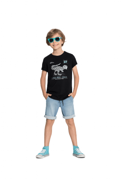 CAMISETA - MASCULINA -  TAMANHO 4 AO 10 # 38870 - LUNENDER ALAKAZOO