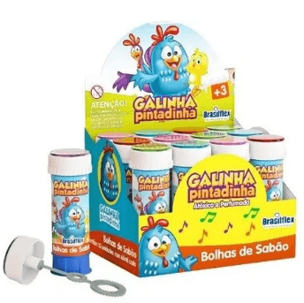 BOLHA COM JOGO - GALINHA PINTADINHA - 60ML - 12 UNIDADES # 834920 - GALA PAIS & FILHOS