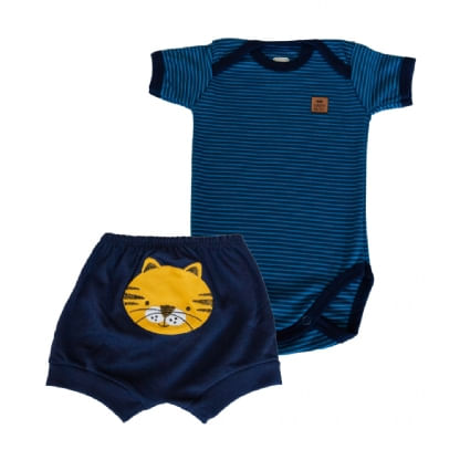 CONJUNTO BODY MANGA CURTA + SHORTS - TAMANHO P AO G # 721084 - BABY BEST