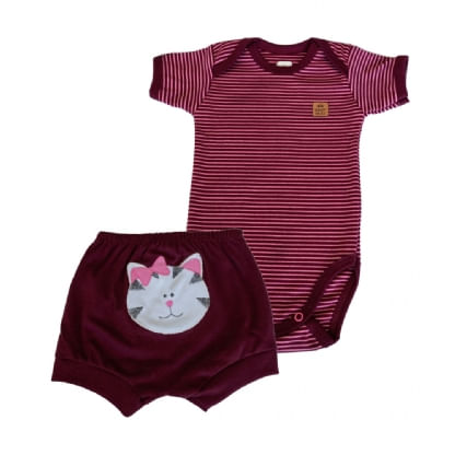 CONJUNTO BODY MANGA CURTA + SHORTS - TAMANHO P AO G # 722087 - BABY BEST