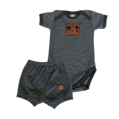 CONJUNTO BODY MANGA CURTA + SHORTS - TAMANHO P AO G # 721090 - BABY BEST