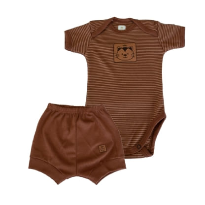 CONJUNTO BODY MANGA CURTA + SHORTS - TAMANHO P AO G # 722092 - BABY BEST