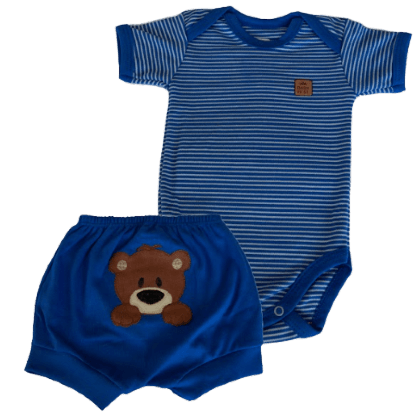 CONJUNTO BODY MANGA CURTA + SHORTS - TAMANHO P AO G # 721085 - BABY BEST