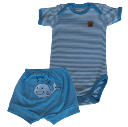 CONJUNTO BODY MANGA CURTA + SHORTS - TAMANHO P AO G # 721086 - BABY BEST