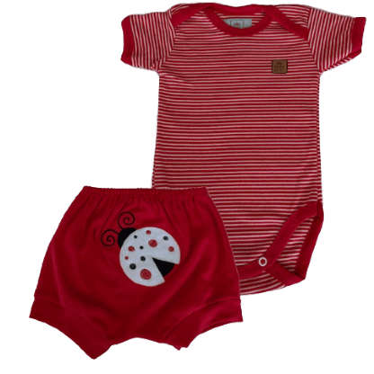 CONJUNTO BODY MANGA CURTA + SHORTS - TAMANHO P AO G # 722088 - BABY BEST