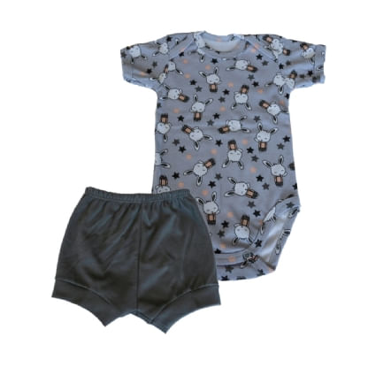 CONJUNTO BODY MANGA CURTA + SHORTS - TAMANHO P AO G # 721091 - BABY BEST