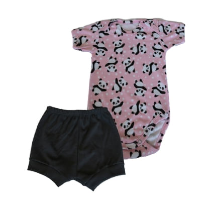 CONJUNTO BODY MANGA CURTA + SHORTS - TAMANHO P AO G # 722093 - BABY BEST