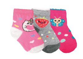 KIT MEIA BEBÊ COLORS - 3 PARES - 16 AO 19 # 0945 - DELOS (YOU)