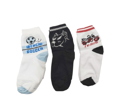 KIT MEIA INFANTIL - 3 PARES - TAMANHO P AO G # 015 - VIVANT