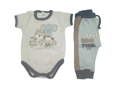 CONJUNTO BODY MANGA CURTA + CALÇA COM PUNHO - TAMANHO P AO G # 8137K - BICHO MOLHADO