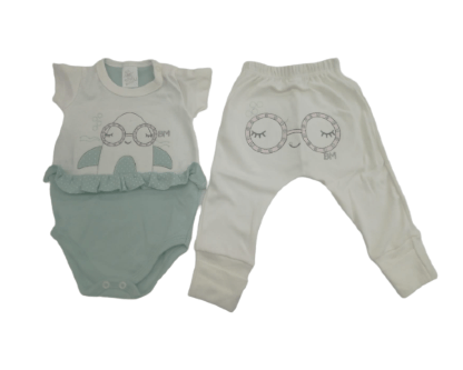 CONJUNTO BODY MANGA CURTA + CALÇA PÉ REVERSIVEL - TAMANHO P AO G # 8209K - BICHO MOLHADO
