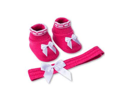CONJUNTO SAPATINHO E TIARA - TAMANHO RN # 1301 - FIO DE AMOR