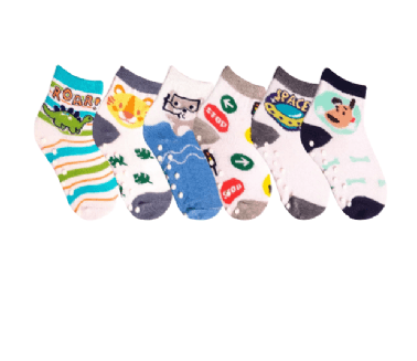 KIT MEIA ANTIDERRAPANTE-  6 PARES # 0693 - DELOS (YOU)