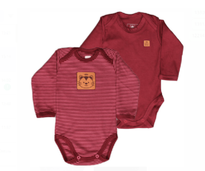 KIT BODY MANGA LONGA CONFORT - GATA - 2 UNIDADES - TAMANHO RN AO G # 122141 - BABY BEST