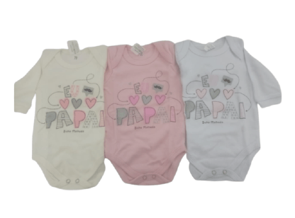 KIT BODY MANGA LONGA - EU AMO O PAPAI - 3 UNIDADES - TAMANHO RN AO G # PE6877K - BICHO MOLHADO