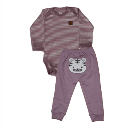 CONJUNTO BODY MANGA LONGA + CALÇA - TIGRESA - TAMANHO P AO G # 722153 - BABY BEST