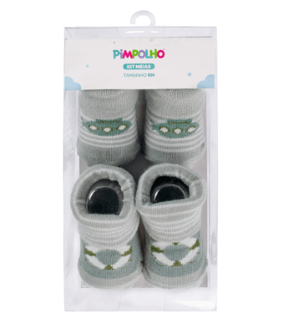 KIT MEIA - 2 PARES - TAMANHO RN # 0009816 - PIMPOLHO